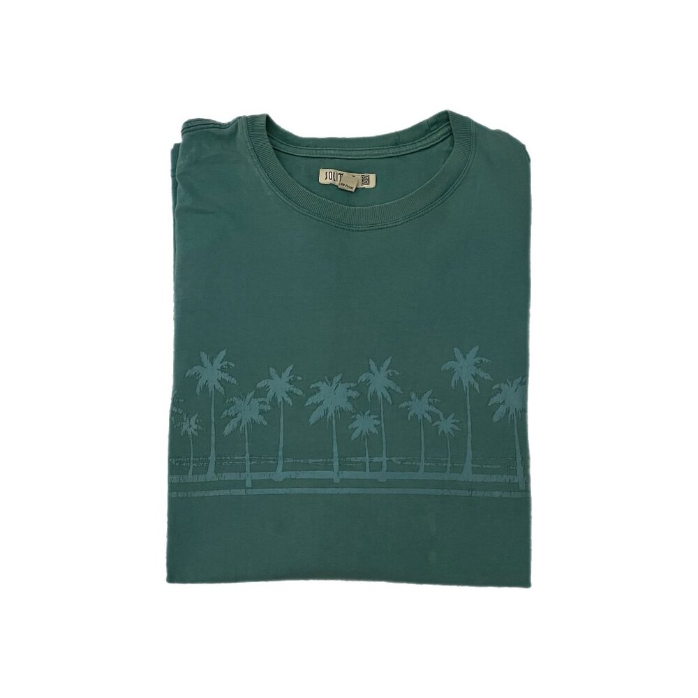 Solitude Brand Palm Tree Tropical Green Graphic T-shirt Size XL